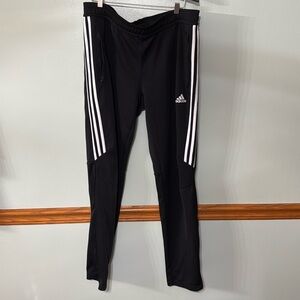 Adidas climacool track jogger pant. Black size large. White stripe Zipper pocket